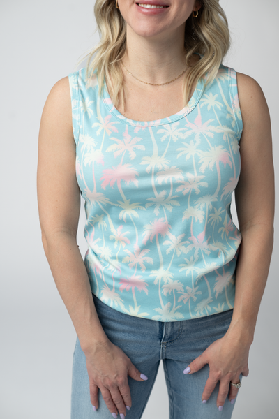IN STOCK Ava Tank - Aqua Palm - Pumpkin Patch Co