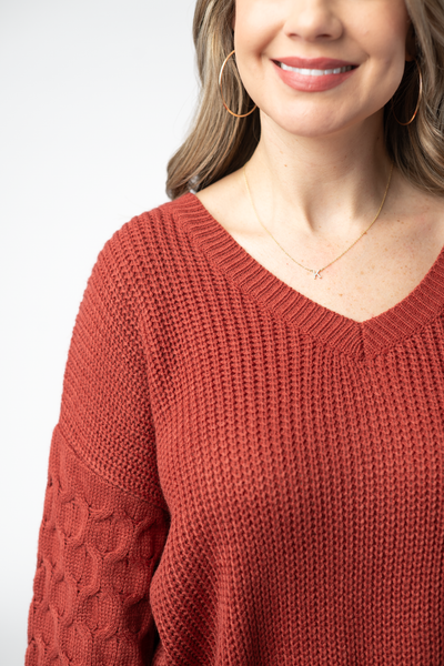 IN STOCK Talina Textured Sweater - Brick