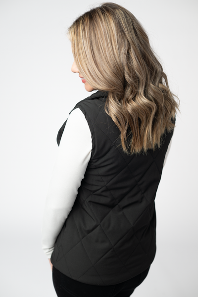 IN STOCK Remy Zip Up Vest - Black - Pumpkin Patch Co