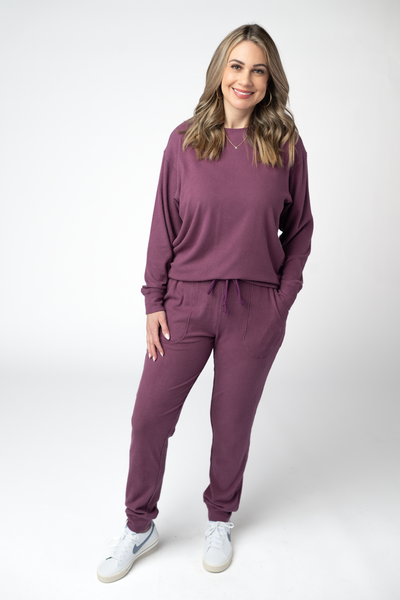 IN STOCK Corrine Ribbed Pullover Top - Plum - Pumpkin Patch Co
