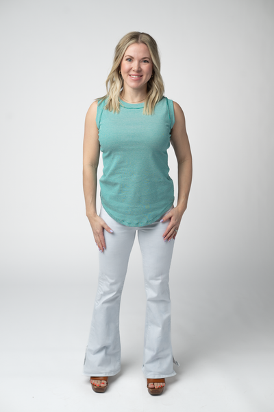 IN STOCK Morgan Micro Striped Tank - Jade