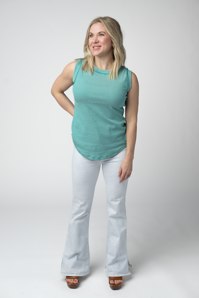 IN STOCK Morgan Micro Striped Tank - Jade