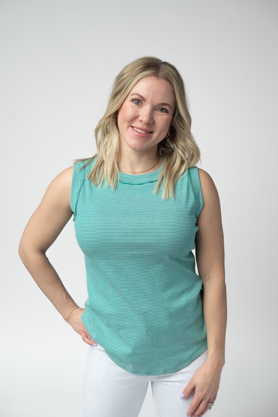 IN STOCK Morgan Micro Striped Tank - Jade