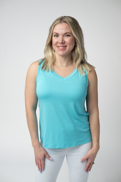 IN STOCK Noelle Tank - Aqua - Pumpkin Patch Co