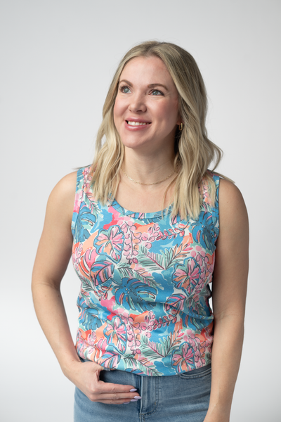 IN STOCK Ava Tank - Tropical Palm - Pumpkin Patch Co