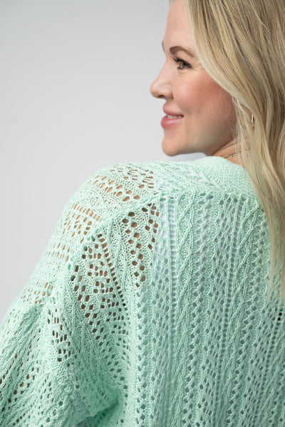 IN STOCK Callie Cropped Cardigan - Mint - Pumpkin Patch Co
