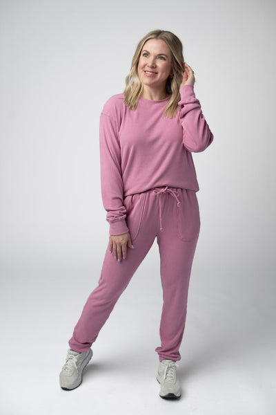 IN STOCK Corrine Ribbed Pullover Top - Rose - Pumpkin Patch Co