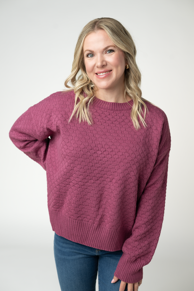 IN STOCK Gianna Pullover Sweater - Raspberry