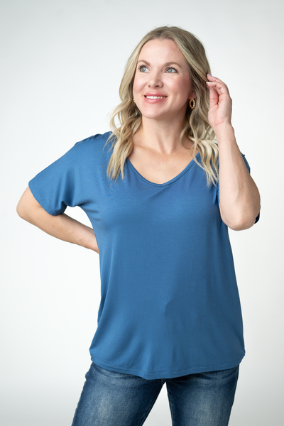 IN STOCK Chloe Cozy Top - Winter Blue