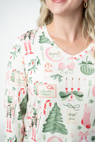 IN STOCK Larissa Long Sleeve - Pink Pine Noel