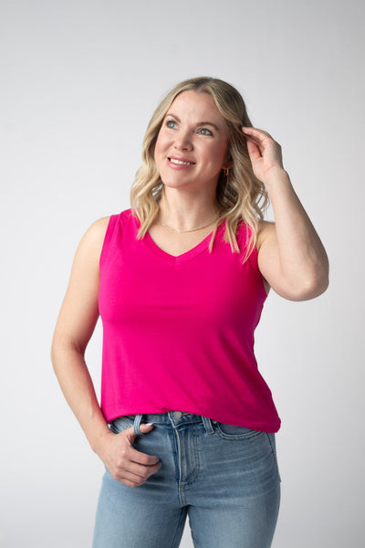 IN STOCK Noelle Tank - Hot Pink - Pumpkin Patch Co