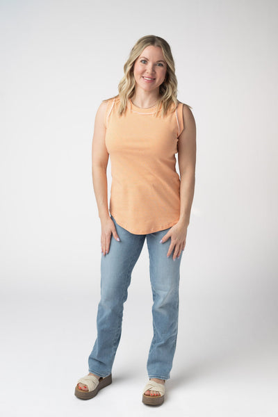 IN STOCK Morgan Micro Striped Tank - Orange