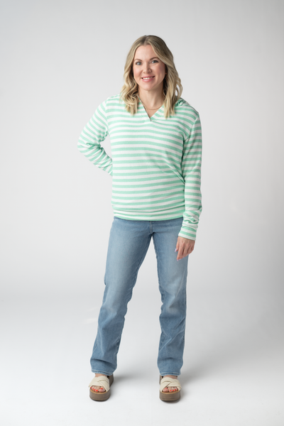 IN STOCK Amelia Striped Hoodie - Green