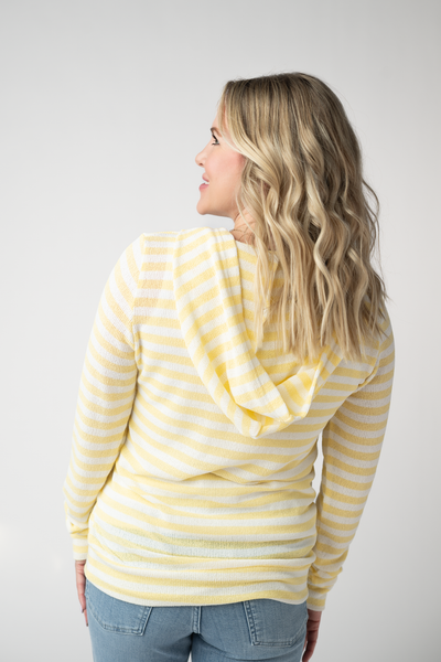 IN STOCK Amelia Striped Hoodie - Lemon