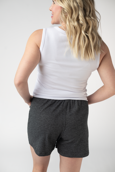 IN STOCK Candice Crinkle Shorts - Charcoal - Pumpkin Patch Co