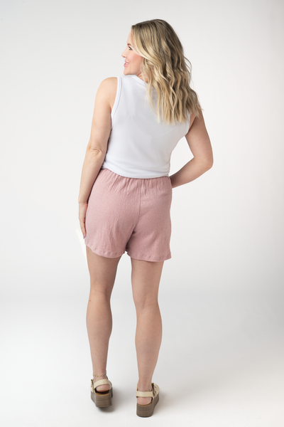 IN STOCK Candice Crinkle Shorts - Dusty Rose - Pumpkin Patch Co