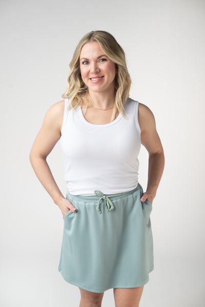 IN STOCK Serena Luxe Skort - Ocean Blue