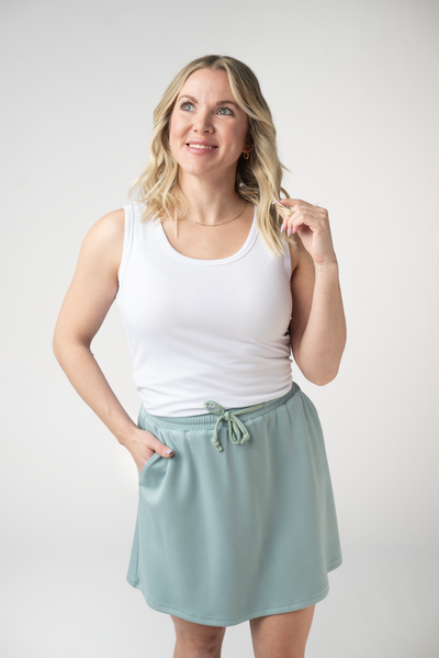 IN STOCK Serena Luxe Skort - Ocean Blue