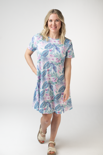 IN STOCK Alicia Dress - Tropical Leaf - Pumpkin Patch Co