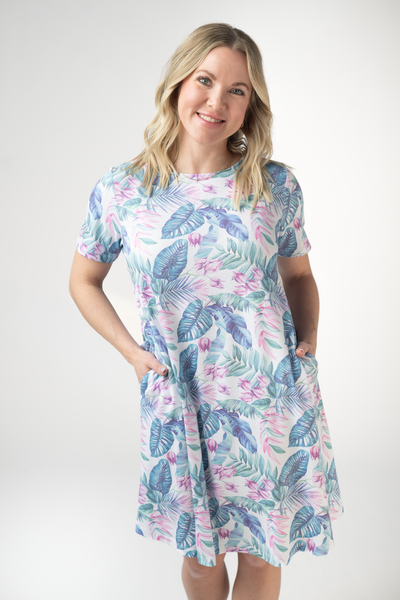 IN STOCK Alicia Dress - Tropical Leaf - Pumpkin Patch Co