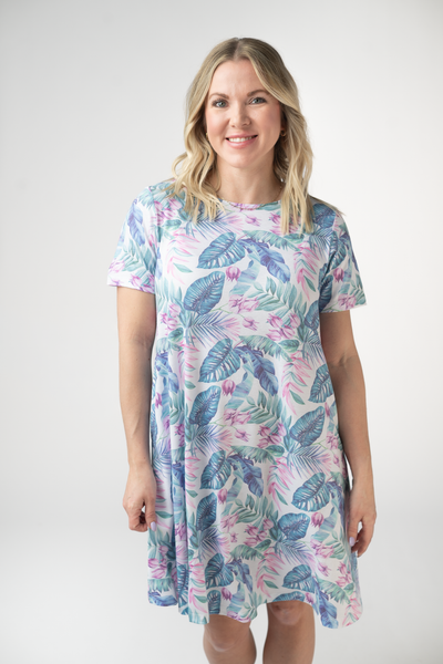 IN STOCK Alicia Dress - Tropical Leaf - Pumpkin Patch Co