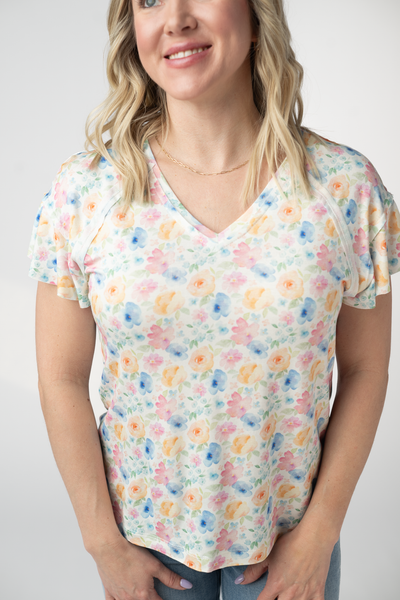 IN STOCK Raelynn V-Neck Top - Petal Gardens