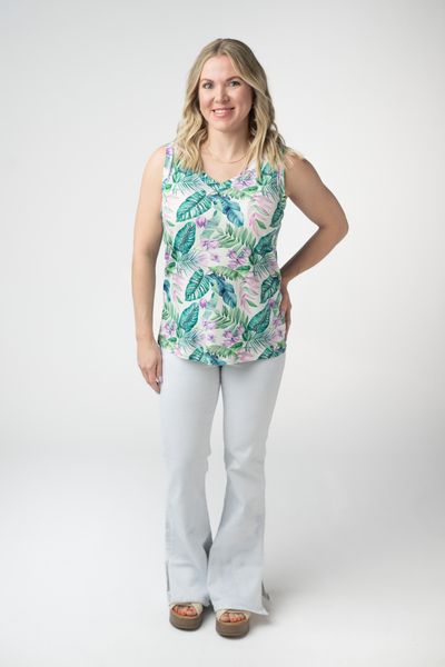 IN STOCK Noelle Tank - Tropical Leaf - Pumpkin Patch Co