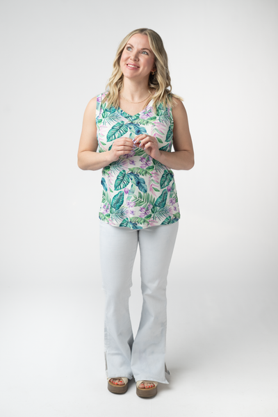 IN STOCK Noelle Tank - Tropical Leaf - Pumpkin Patch Co