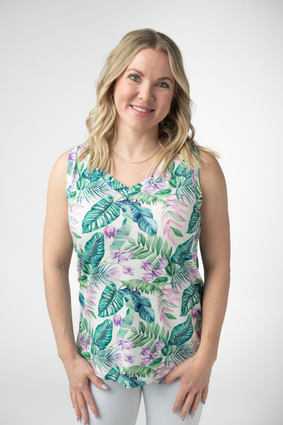 IN STOCK Noelle Tank - Tropical Leaf - Pumpkin Patch Co