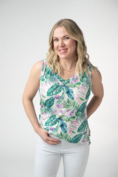 IN STOCK Noelle Tank - Tropical Leaf - Pumpkin Patch Co