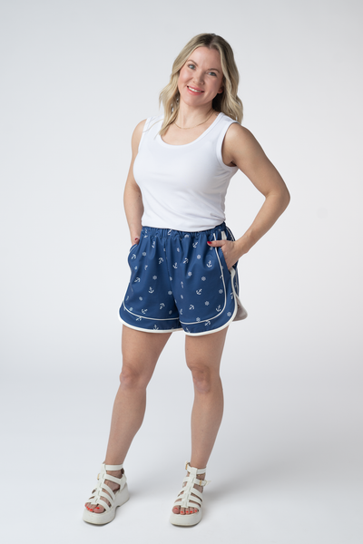 IN STOCK Dolphin Shorts - Nautical Navy - Pumpkin Patch Co