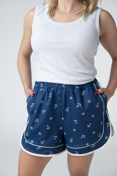 IN STOCK Dolphin Shorts - Nautical Navy - Pumpkin Patch Co