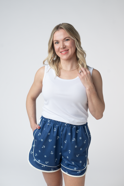 IN STOCK Dolphin Shorts - Nautical Navy - Pumpkin Patch Co