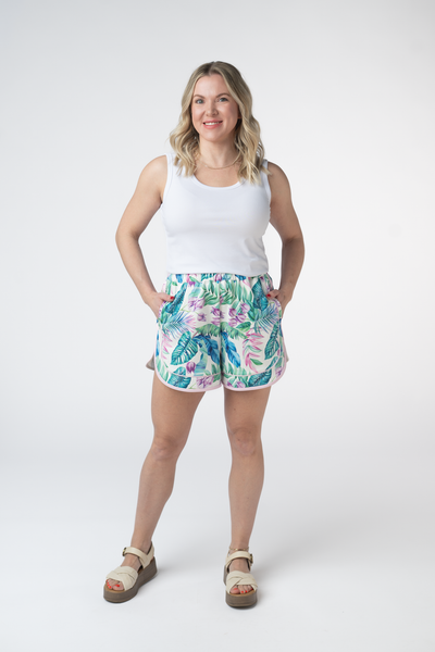 IN STOCK Dolphin Shorts - Tropical Leaf - Pumpkin Patch Co