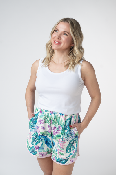 IN STOCK Dolphin Shorts - Tropical Leaf - Pumpkin Patch Co