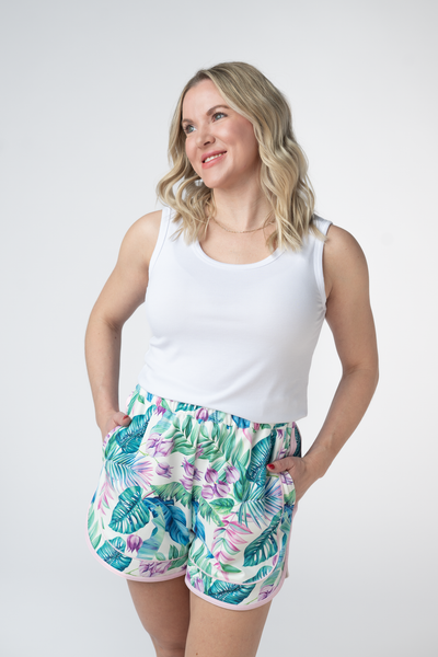 IN STOCK Dolphin Shorts - Tropical Leaf - Pumpkin Patch Co