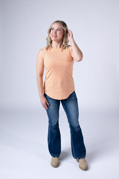 IN STOCK Morgan Micro Striped Tank - Orange