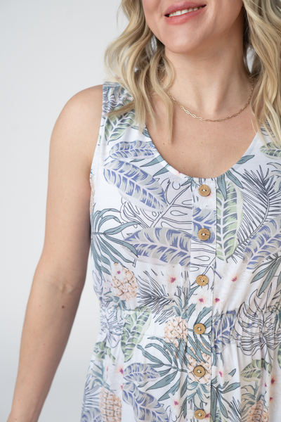 IN STOCK Beverly Button Dress - Pineapple Leaf - Pumpkin Patch Co