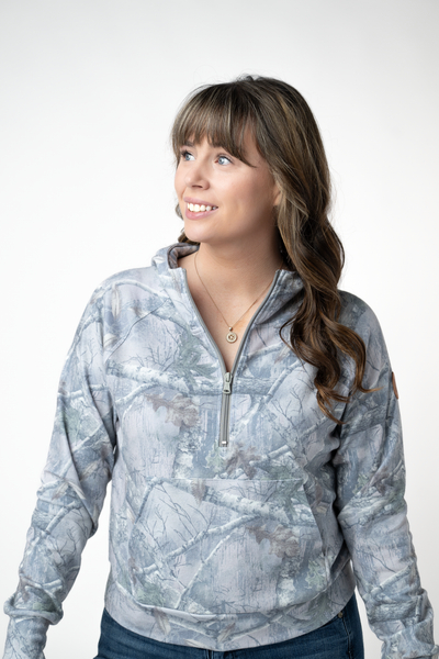 IN STOCK Shorter Halfzip Hoodie - Camo - Pumpkin Patch Co
