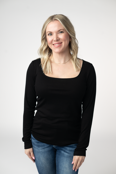 IN STOCK Alyssa Long Sleeve Top - Black