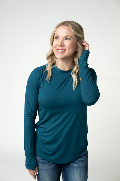 IN STOCK Blair Long Sleeve Top - Teal - Pumpkin Patch Co