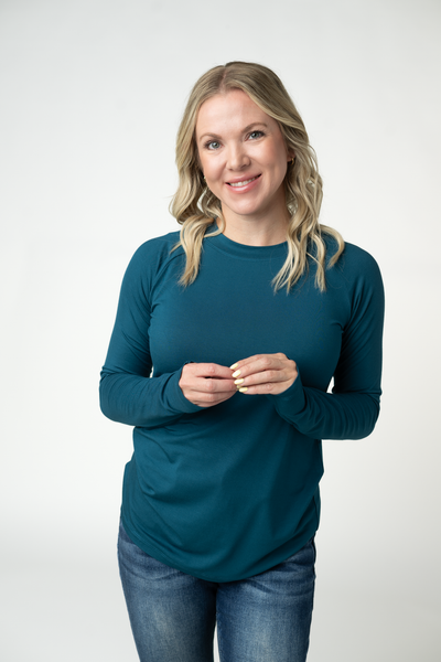 IN STOCK Blair Long Sleeve Top - Teal - Pumpkin Patch Co