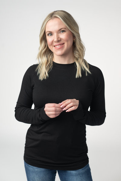 IN STOCK Blair Long Sleeve Top - Black - Pumpkin Patch Co