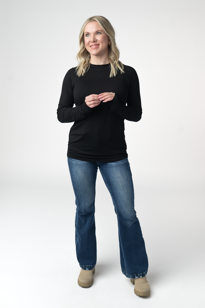 IN STOCK Blair Long Sleeve Top - Black - Pumpkin Patch Co