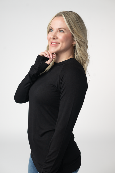 IN STOCK Blair Long Sleeve Top - Black - Pumpkin Patch Co