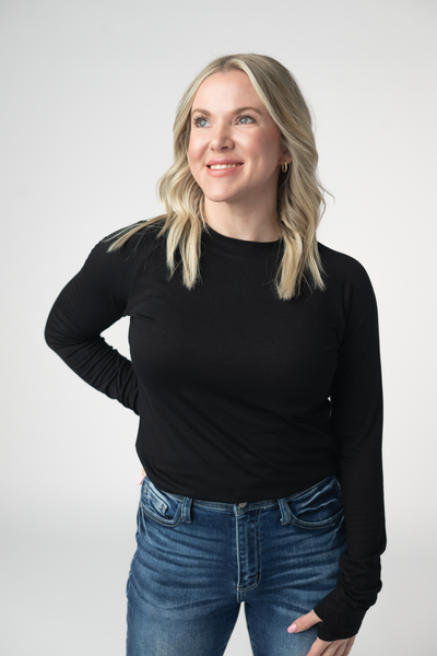 IN STOCK Blair Long Sleeve Top - Black - Pumpkin Patch Co