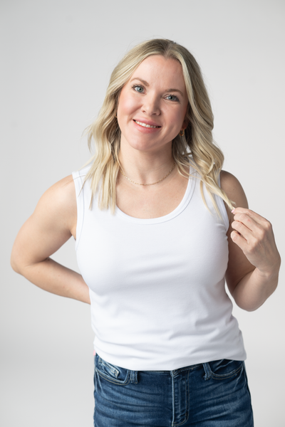 IN STOCK Ava Tank- White - Pumpkin Patch Co