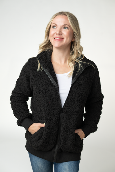 IN STOCK Skylar Sherpa Fullzip - Black