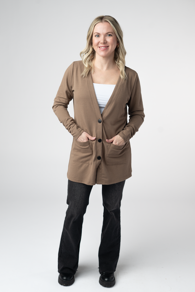 IN STOCK Cori Cardigan - Mocha - Pumpkin Patch Co