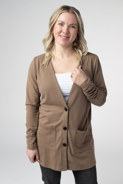 IN STOCK Cori Cardigan - Mocha - Pumpkin Patch Co